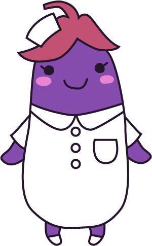 楠野ちえ (Chie)さんの野菜の茄子がナース（看護師）服を着ているキャラクター（なす子）への提案