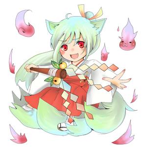 笹乃葉 (taart63)さんのゲームに登場するモンスターのイラスト(巫女モンスター)への提案