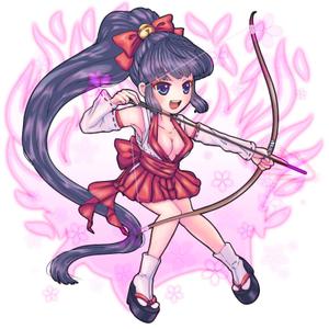 ソバコ (Toshikoshi_Sobako)さんのゲームに登場するモンスターのイラスト(巫女モンスター)への提案