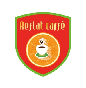 やるぞう (yaruzou)さんのフレッシュジュースの「Reflat caffe」カフェのロゴへの提案