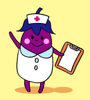 白玉 (shiratama0821)さんの野菜の茄子がナース（看護師）服を着ているキャラクター（なす子）への提案