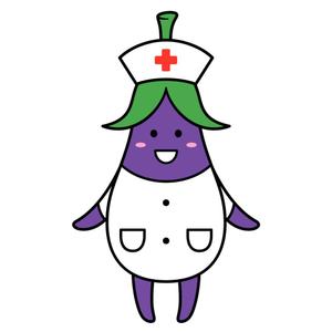 pastelさんの野菜の茄子がナース（看護師）服を着ているキャラクター（なす子）への提案