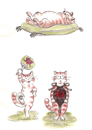 中川サキ (SakikoNakagawa)さんの2足歩行の猫のイラストへの提案