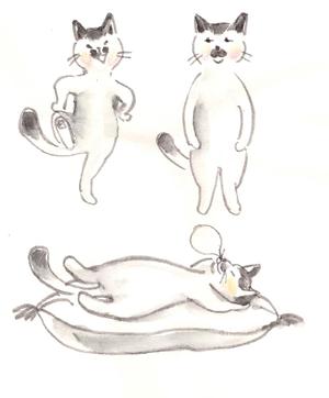 中川サキ (SakikoNakagawa)さんの2足歩行の猫のイラストへの提案