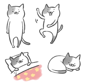 ミウラ (miura03)さんの2足歩行の猫のイラストへの提案