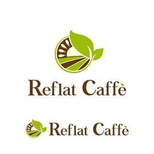 NOI (noi802)さんのフレッシュジュースの「Reflat caffe」カフェのロゴへの提案