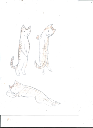 kaeroさんの2足歩行の猫のイラストへの提案