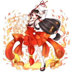 如月憂 ()さんのゲームに登場するモンスターのイラスト(巫女モンスター)への提案
