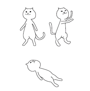 きたくいな (brickdesign)さんの2足歩行の猫のイラストへの提案