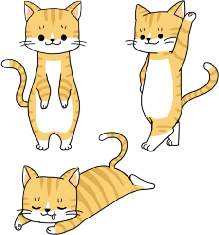 Gigiさんの事例 実績 提案 2足歩行の猫のイラスト 初めまして イラスト クラウドソーシング ランサーズ