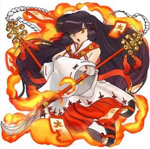 大杉 (oosugi)さんのゲームに登場するモンスターのイラスト(巫女モンスター)への提案