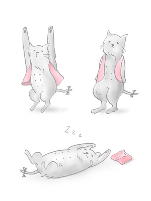 RYOKO (RY0N_RY0N)さんの2足歩行の猫のイラストへの提案