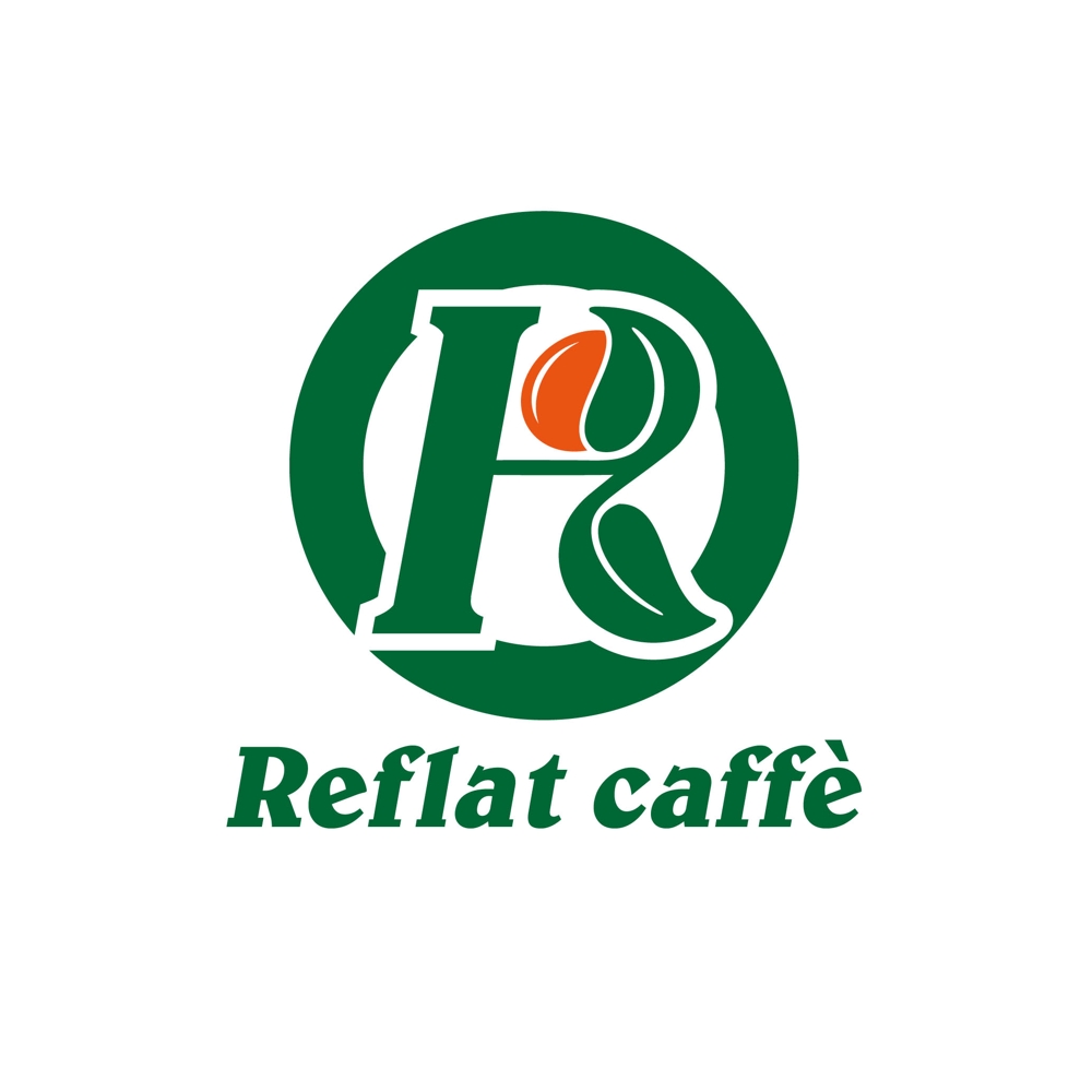 フレッシュジュースの「Reflat caffe」カフェのロゴ