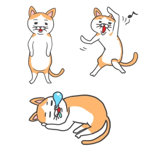 kosa (kosatsune)さんの2足歩行の猫のイラストへの提案