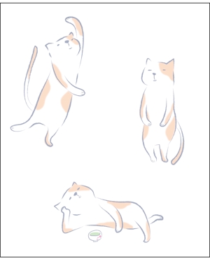 キムラマキコ (makiran)さんの2足歩行の猫のイラストへの提案