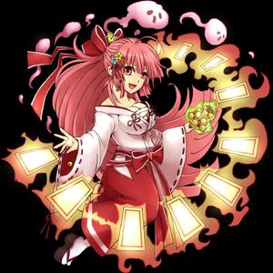 kageli (kageli)さんのゲームに登場するモンスターのイラスト(巫女モンスター)への提案