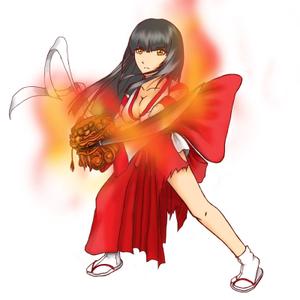 pitcherplant (sinsaku00)さんのゲームに登場するモンスターのイラスト(巫女モンスター)への提案