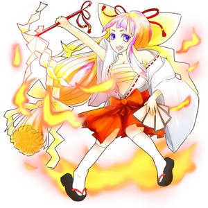 鳥居べべ (beberuku)さんのゲームに登場するモンスターのイラスト(巫女モンスター)への提案