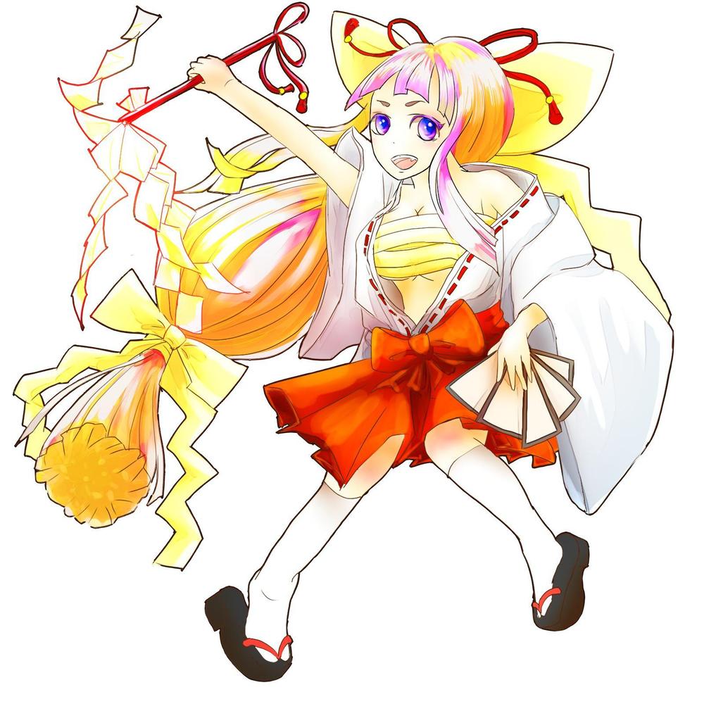 ゲームに登場するモンスターのイラスト(巫女モンスター)