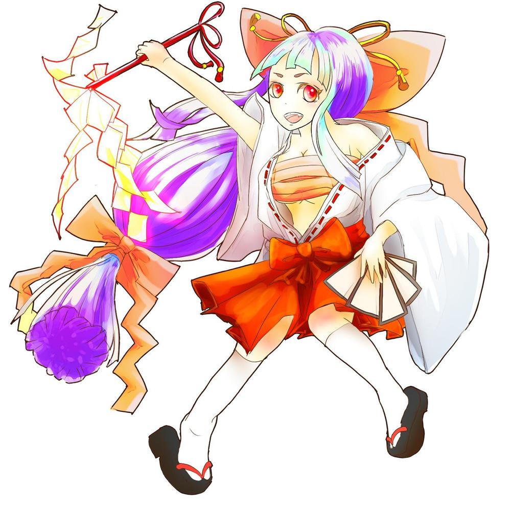 ゲームに登場するモンスターのイラスト(巫女モンスター)