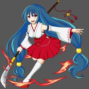 欠片 (kakera)さんのゲームに登場するモンスターのイラスト(巫女モンスター)への提案