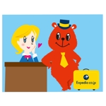 三月てん (poporonko)さんの世界最大のオンライン旅行予約サイト「エクスペディア」 クマのイラストキャラクターデザインへの提案