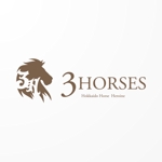 kresnikさんの乗馬用品のウエブショップの「３HORSES」のロゴへの提案
