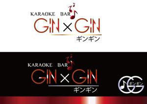 田中 (maronosuke)さんのKARAOKE BAR「GIN×GIN」のロゴへの提案