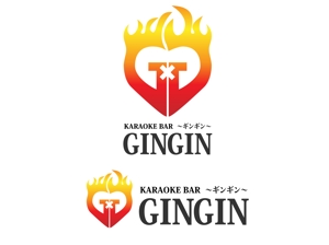 anokiさんのKARAOKE BAR「GIN×GIN」のロゴへの提案