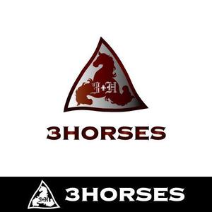 AHAB (ahab)さんの乗馬用品のウエブショップの「３HORSES」のロゴへの提案