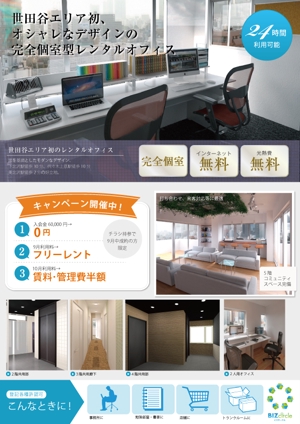 natsuko725 ()さんの下北沢レンタルオフィスの新規利用者募集のチラシへの提案