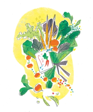 ペタコ (tabletalk)さんの野菜のブーケや野菜のアレンジメントのイラストへの提案