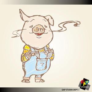 GAP STUDIO ()さんの新しくオープンするビストロの豚のイラストへの提案