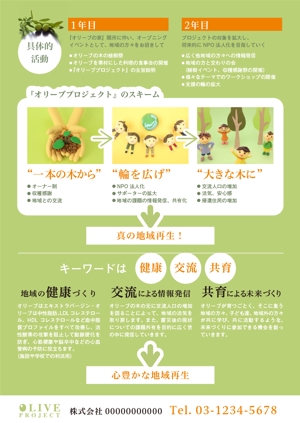 nkj (nkjhrs)さんのキックオフイベントのフライヤー：参加体験型イベント（オリーブの植樹・収穫・食べる・交流）への提案