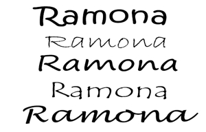 高橋愛琉 (airun330)さんのネットショップ　インポートアクセサリーセレクトショップ「Ramona」または「RAMONA」のロゴ（文字だけでOKへの提案