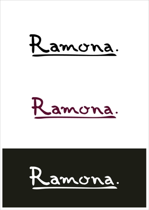 kikujiro (kiku211)さんのネットショップ　インポートアクセサリーセレクトショップ「Ramona」または「RAMONA」のロゴ（文字だけでOKへの提案