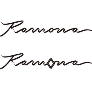 hansoroさんのネットショップ　インポートアクセサリーセレクトショップ「Ramona」または「RAMONA」のロゴ（文字だけでOKへの提案