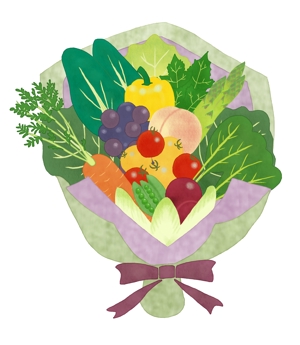 くろみつ (hana0601)さんの野菜のブーケや野菜のアレンジメントのイラストへの提案