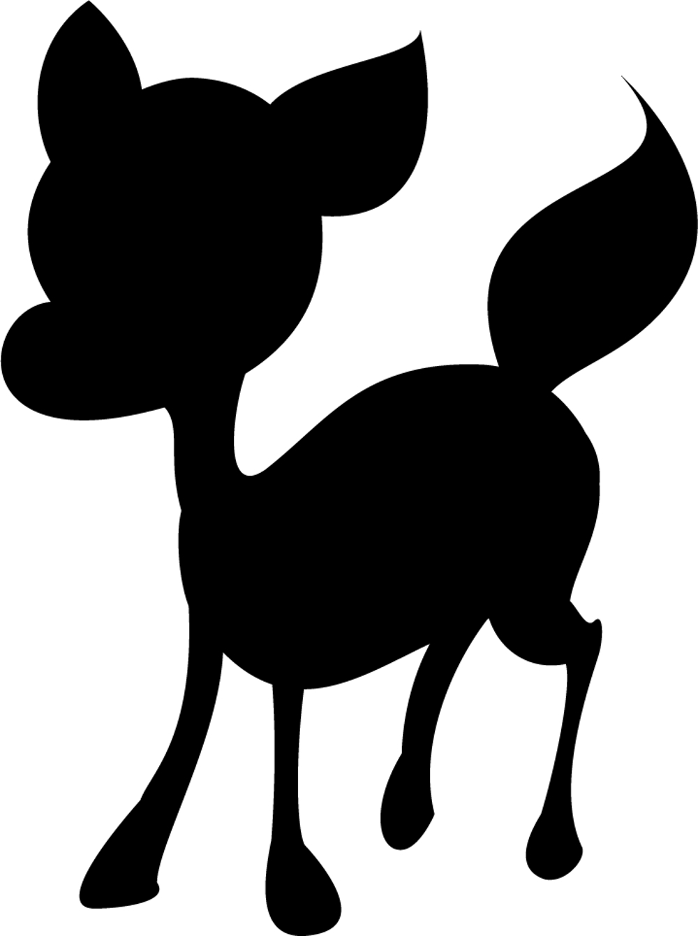 バンビ（鹿）のシルエットタイプのイラスト作成