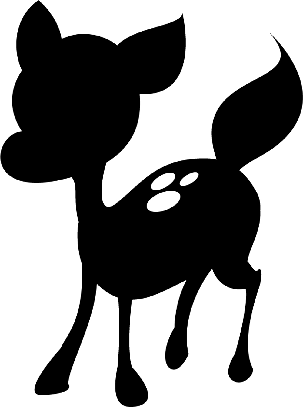 バンビ（鹿）のシルエットタイプのイラスト作成