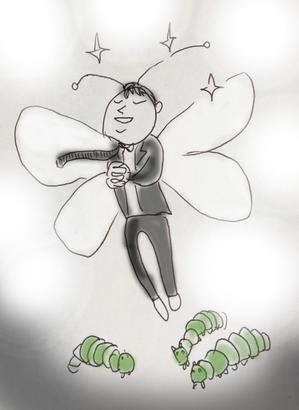 MicS (Mics)さんの人が脱皮をしているイメージイラストへの提案