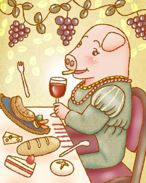 kiri (beet)さんの新しくオープンするビストロの豚のイラストへの提案