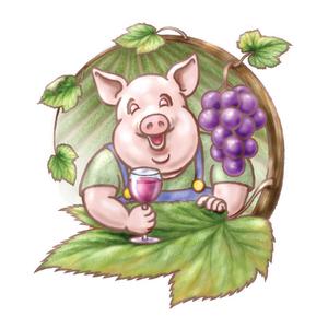 abi_sadaさんの新しくオープンするビストロの豚のイラストへの提案