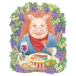 Akiko (illustakiko)さんの新しくオープンするビストロの豚のイラストへの提案