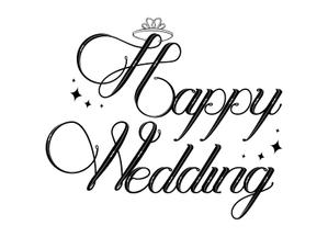 ririri design works (badass_nuts)さんの「Happy　Wedding」という文字のロゴをお願いしたい(文字のみ)への提案