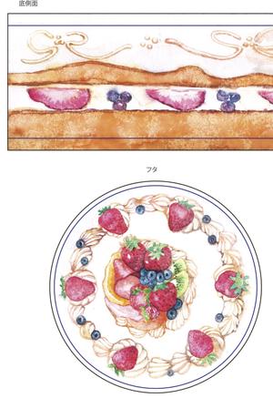 View Design (mokosuke)さんの菓子用パッケージのホールケーキのかわいい手書き風イラストへの提案