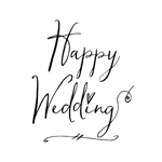 Happy Wedding という文字のロゴをお願いしたい 文字のみ の事例
