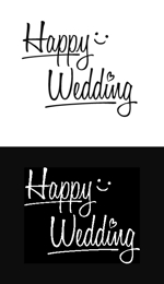 Happy Wedding という文字のロゴをお願いしたい 文字のみ の事例