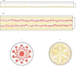 fruit-parfaitさんの菓子用パッケージのホールケーキのかわいい手書き風イラストへの提案