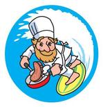 coron820さんのサーフィンをしながら調理するコックさんのイラストへの提案